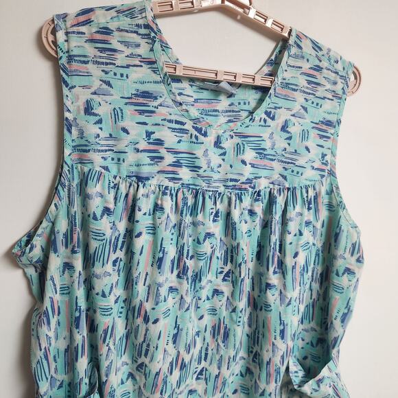 Only Necessities Dress Lounger Womens 3X 30/32 Blue Sleeveless Pockets - Picture 2 of 8